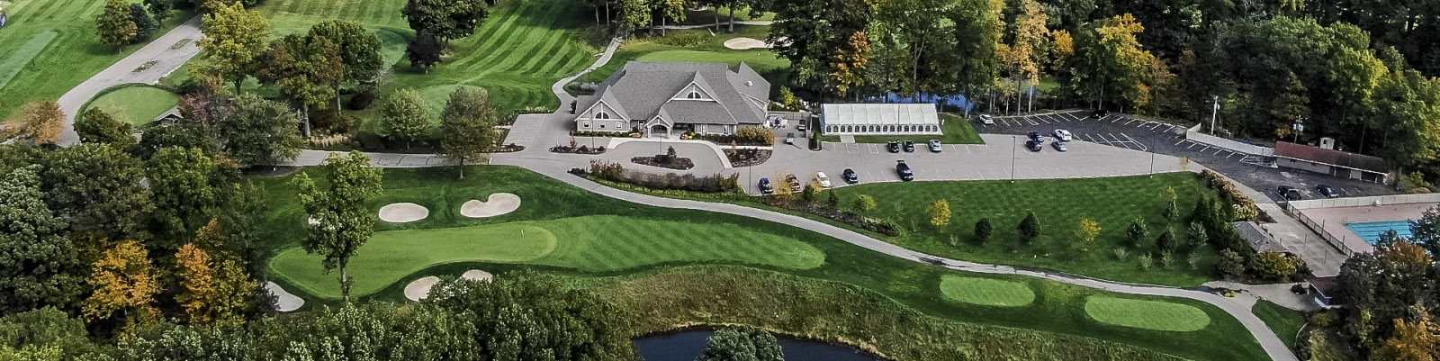Aerial photo of Point O'Woods golf club.