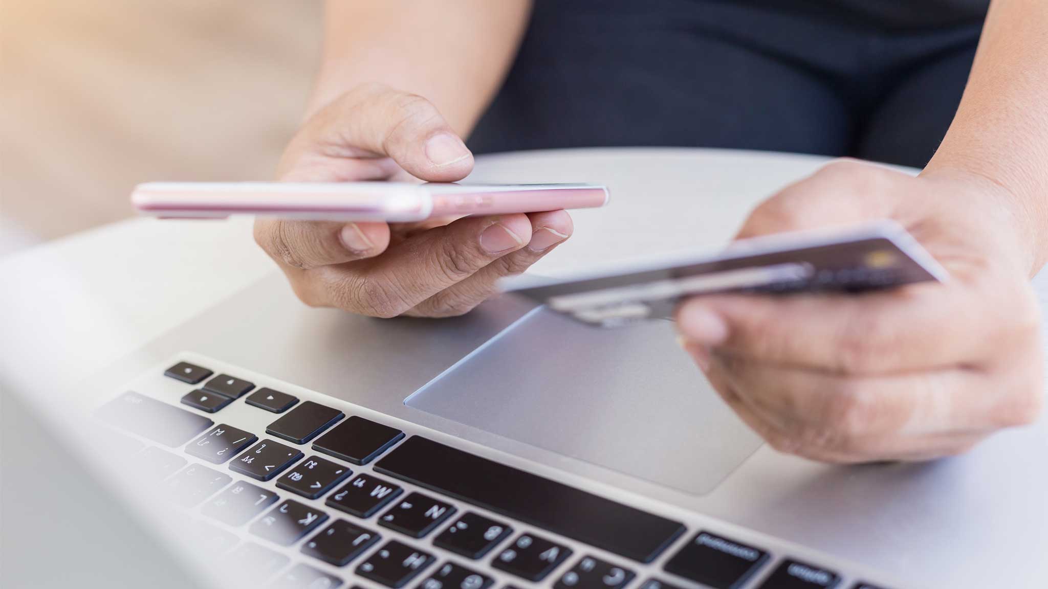 Student making an online payment