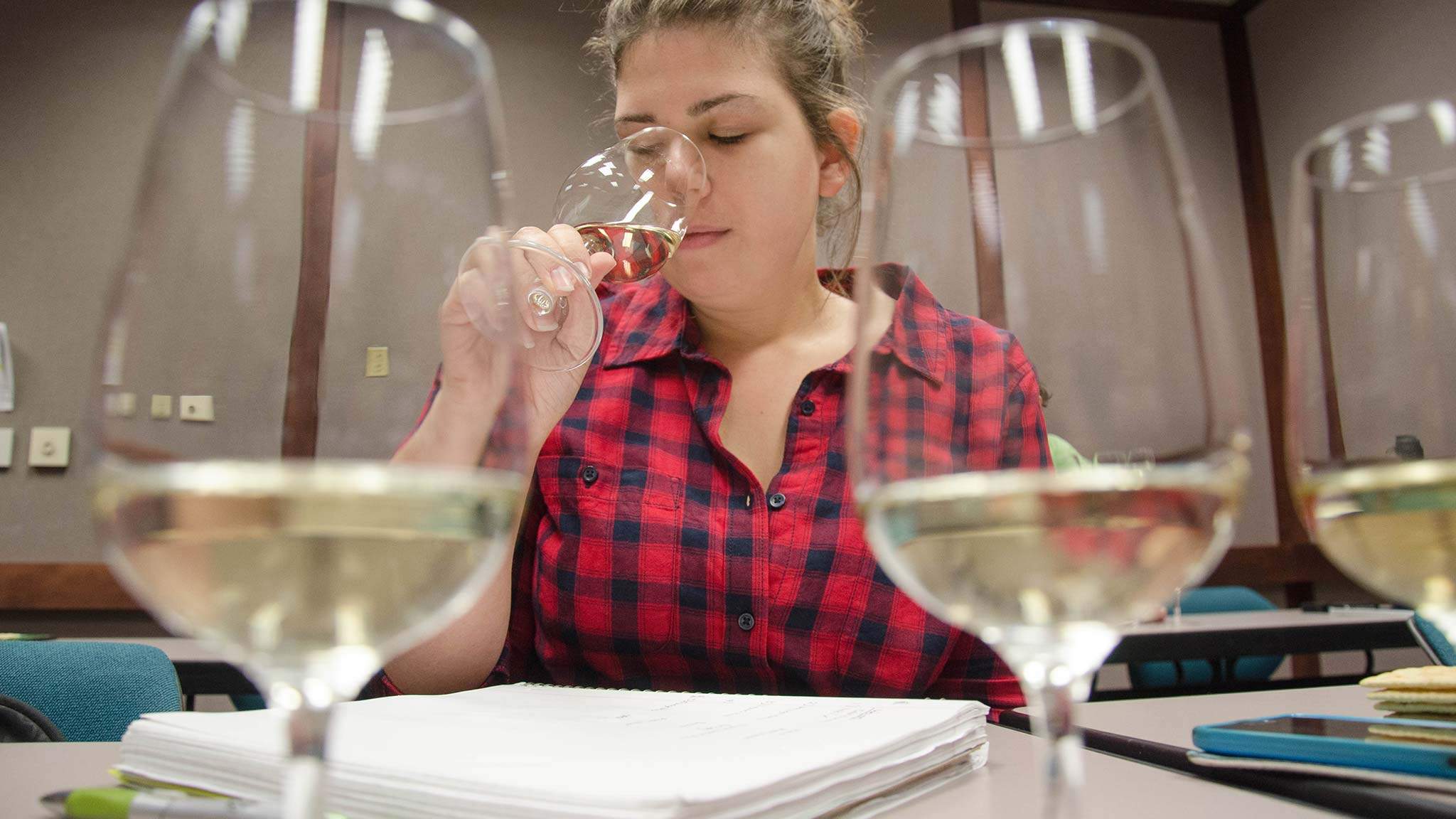 Wine student in the Classroom