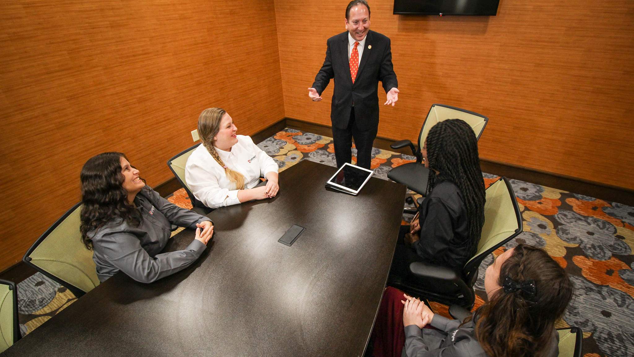 Students in meeting room