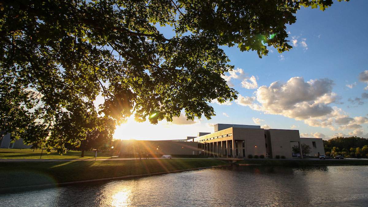 Benton Harbor campus at sunset