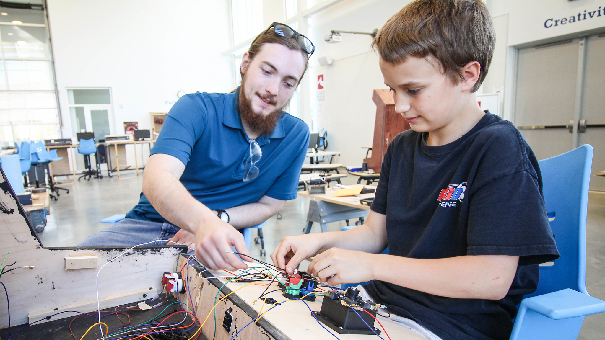 Student at a fab lab workshop