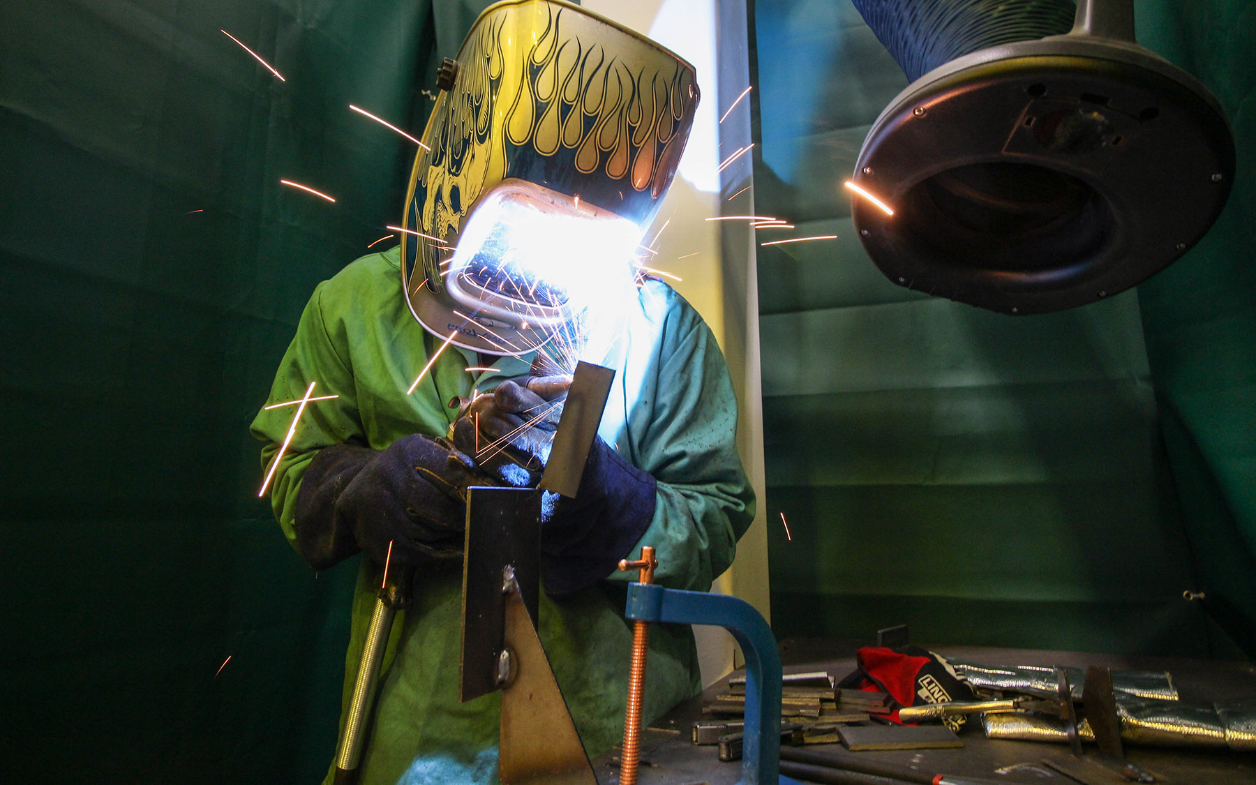 Student welding