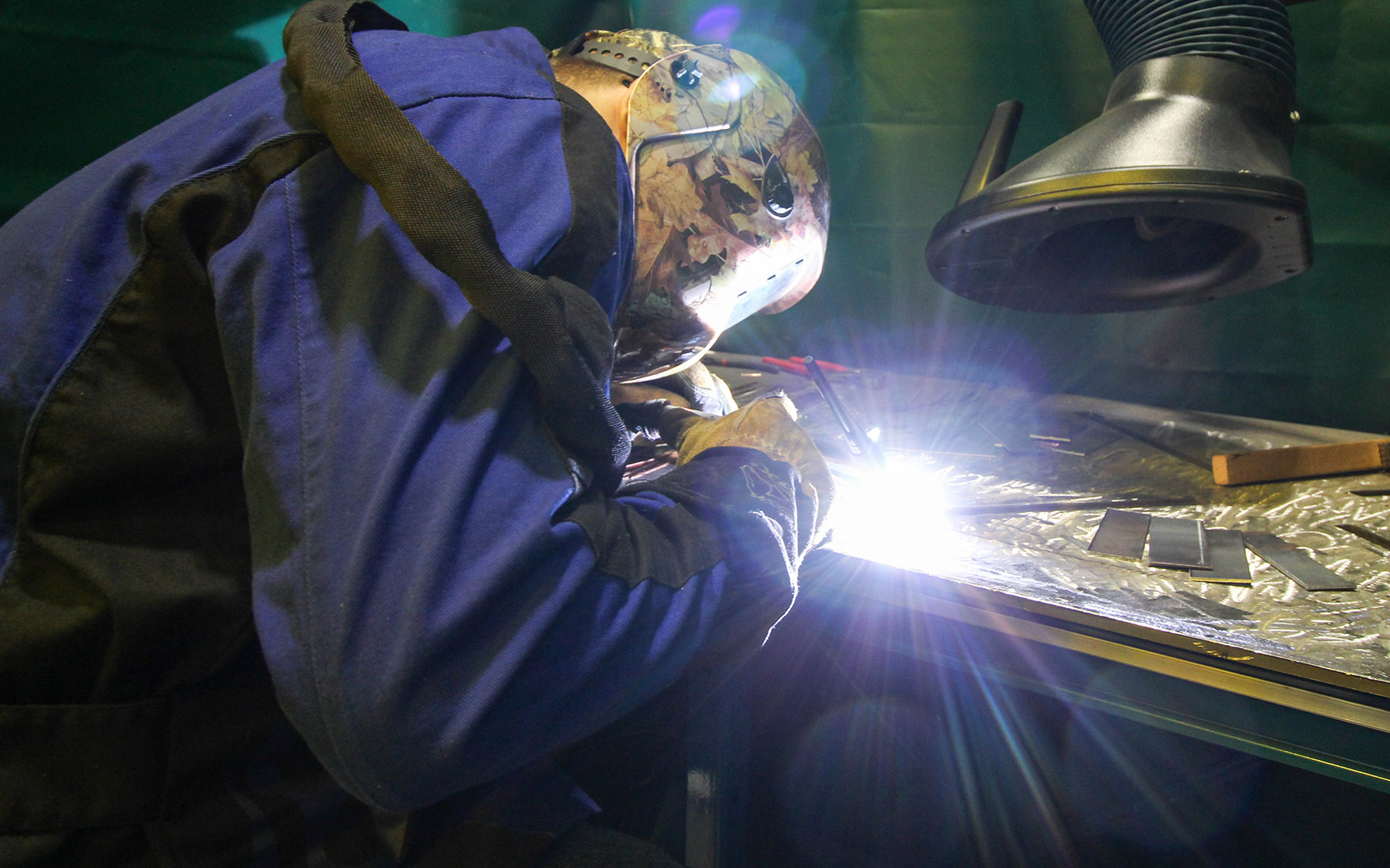 Student welding