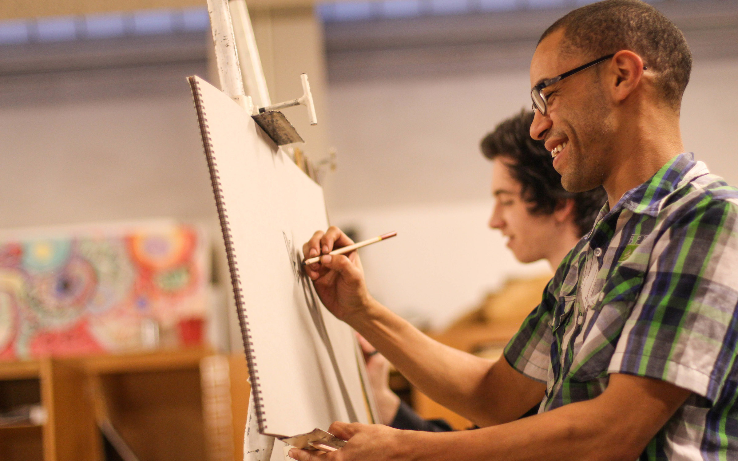 Students in drawing class.