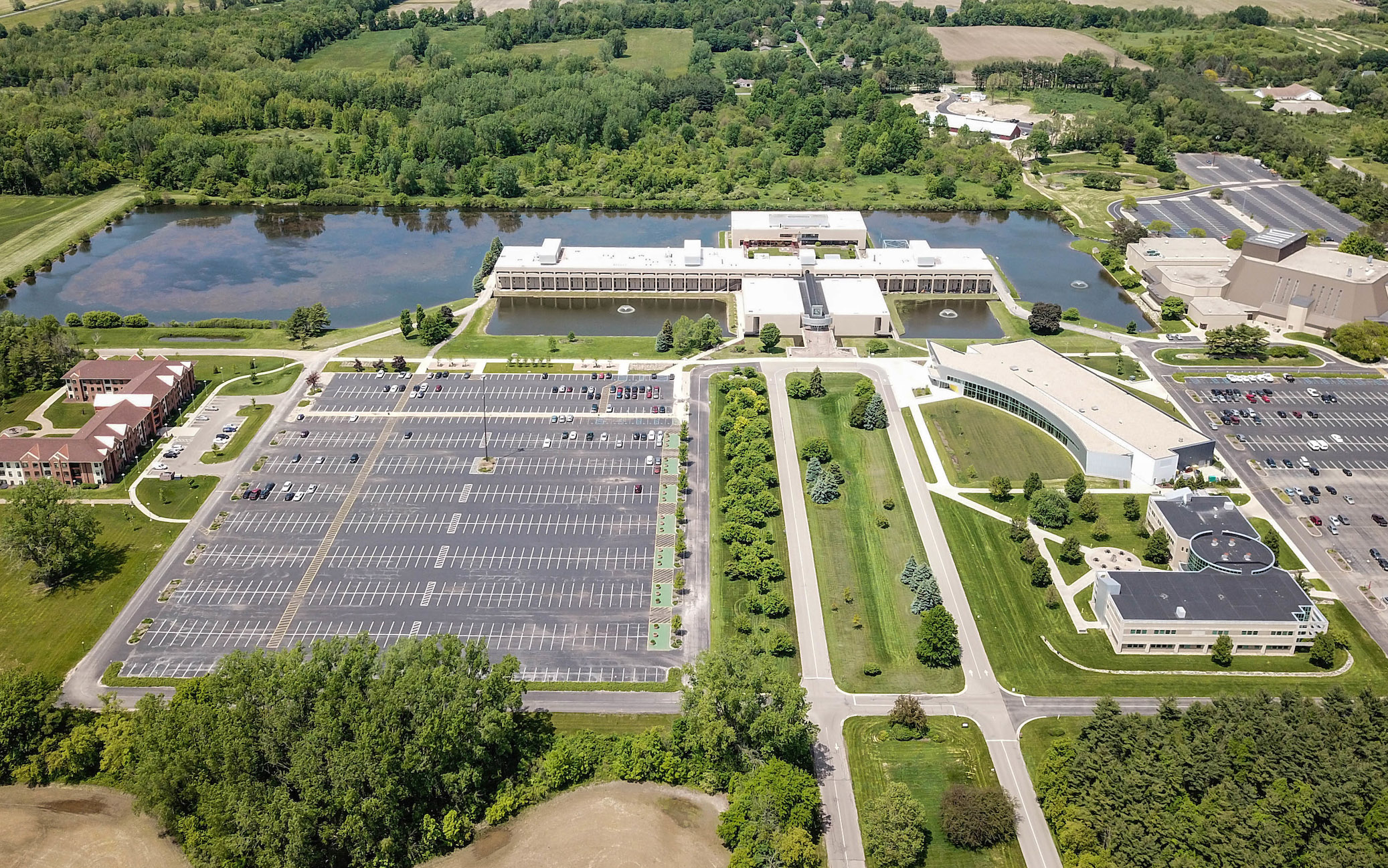 Drone image of Benton Harbor Campus.
