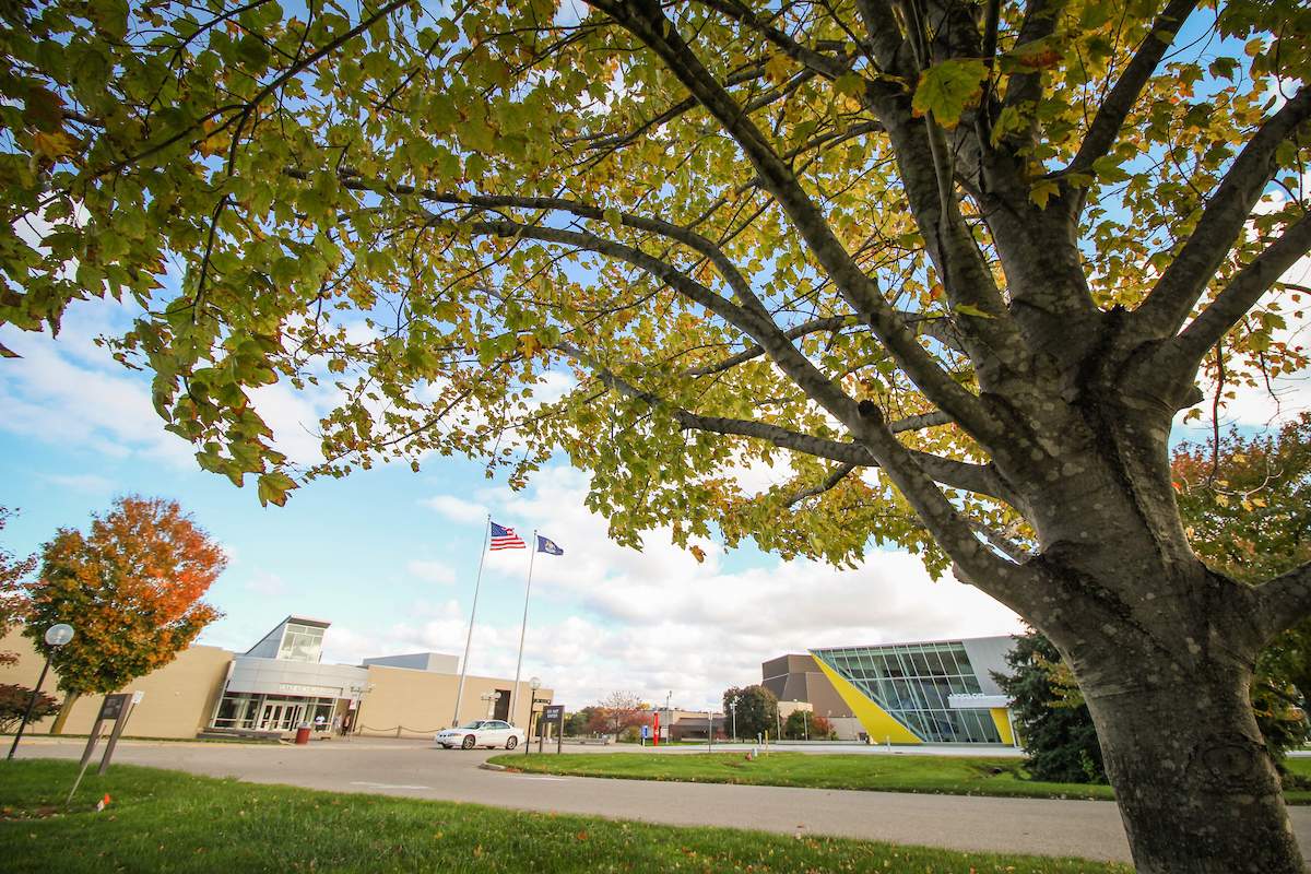 Sun shining on Benton Harbor campus.