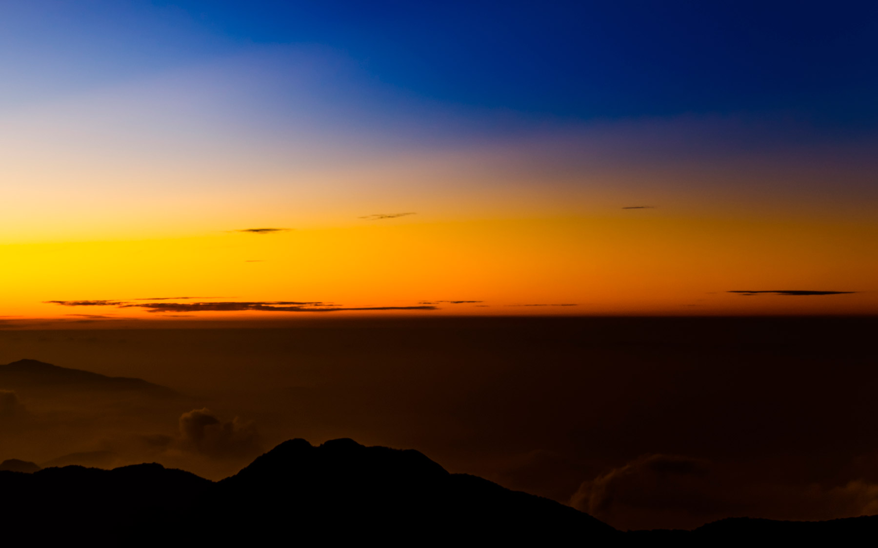 Sunset view from an airplane.