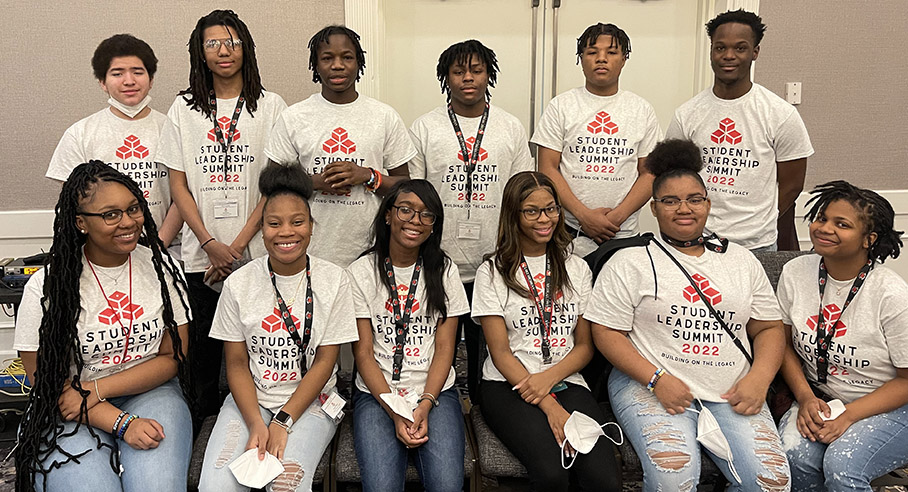 Upward Bound students posing at an event.