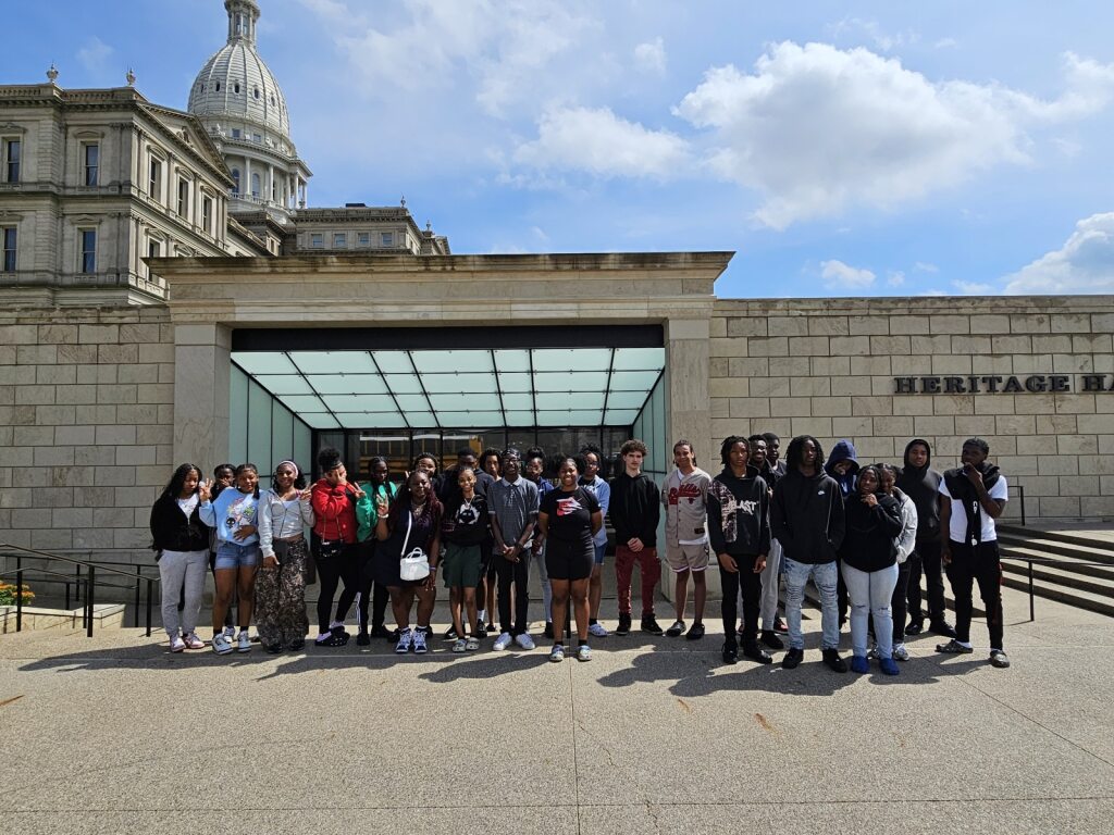 Upward Bound students at the Michigan Capitol