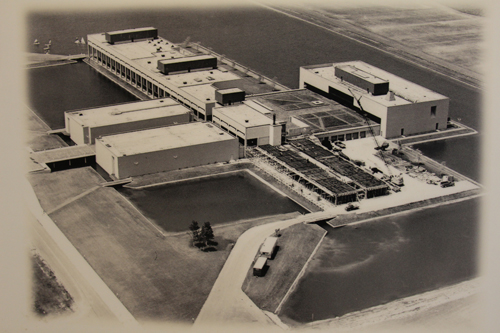 An aerial photo of the C wing of campus being added onto the Main Building.