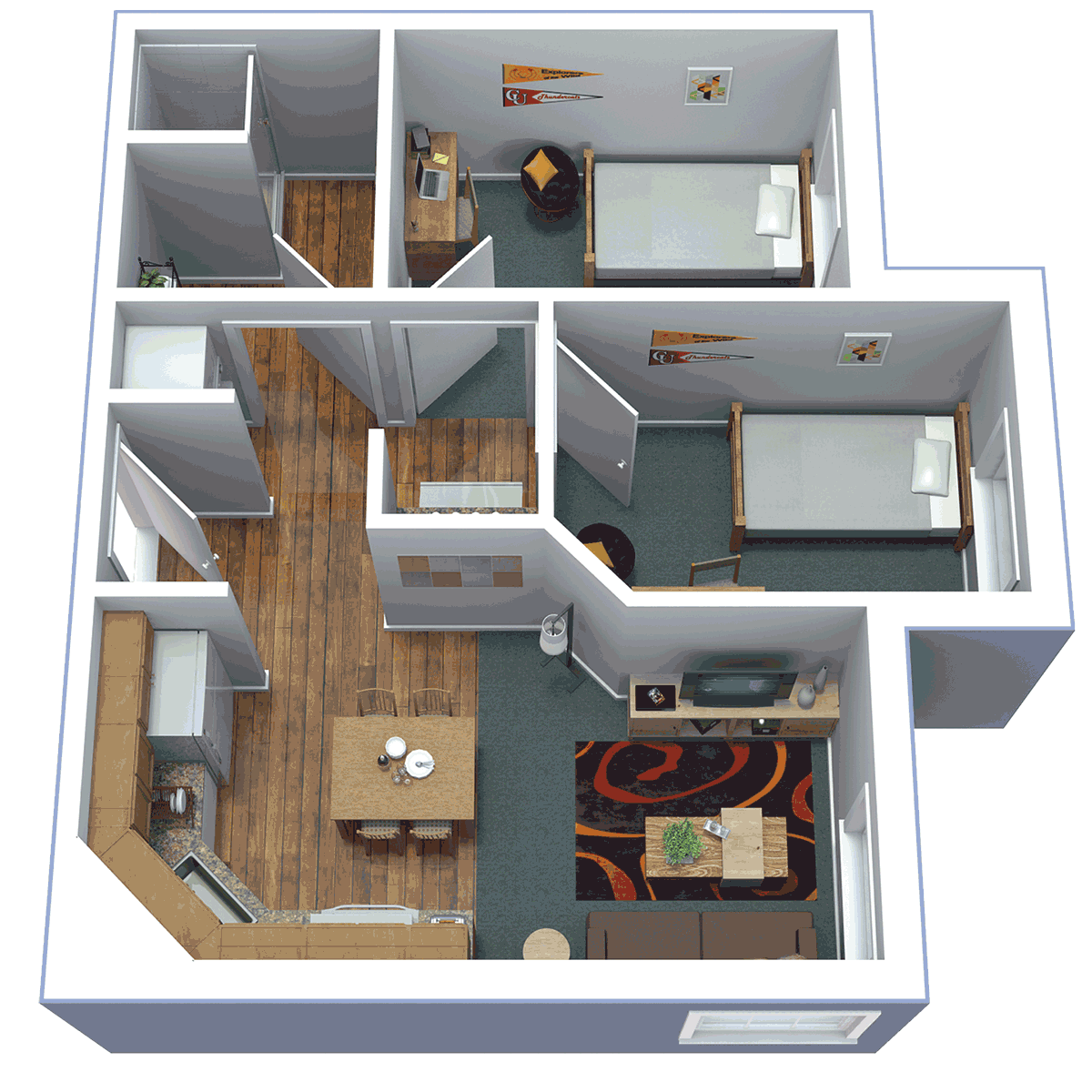 Two-bedroom floor plan