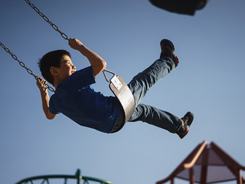 Child on a swing