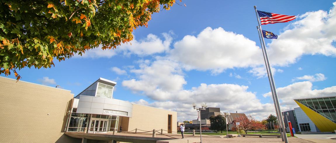 Front of Benton Harbor campus academic building