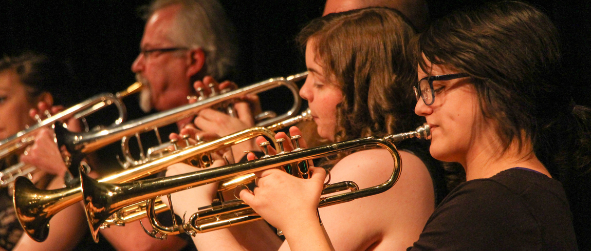 Members of the Lake Michigan College Jazz Band performing