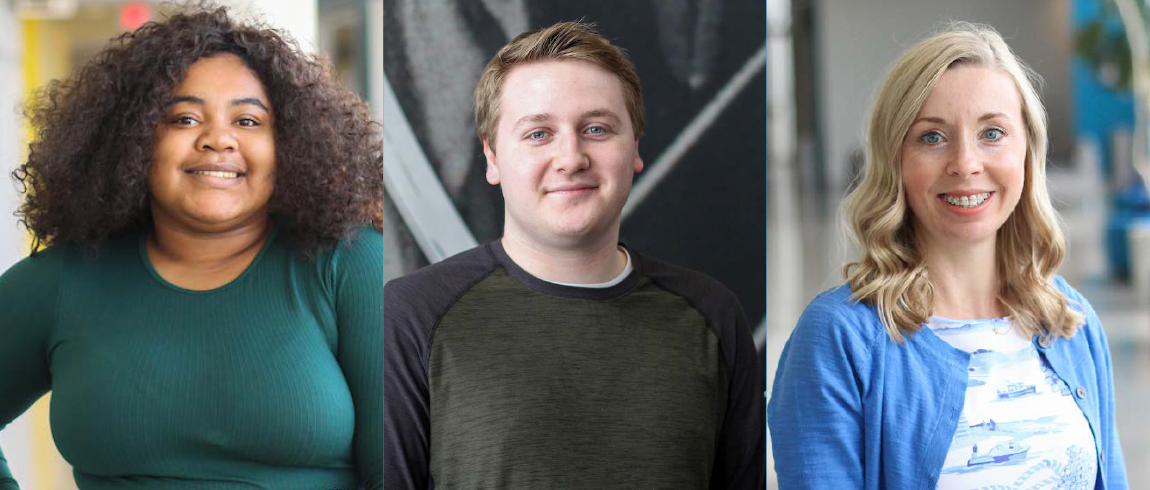 Student speakers, from left, Lauren Bettis, Nicholas Hatton, and Heidi Fox. 2022 student speakers