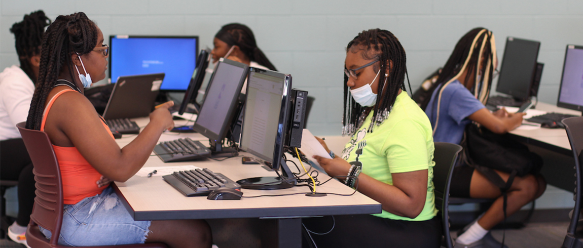 Benton Harbor High School students take part in Lake Michigan College's Upward Bound 2022 Summer Academic Institute on Tuesday, June 21 on LMC's Benton Harbor Campus. Upward Bound students