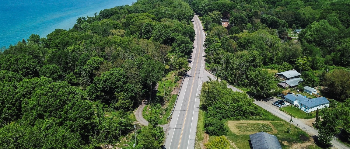 Benton Harbor shoreline drone photograph