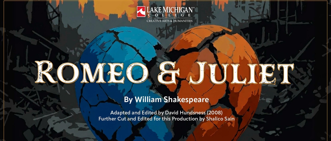 decorative promotional flyer for Romeo and Juliet
