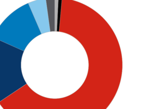 Donut chart graphic.