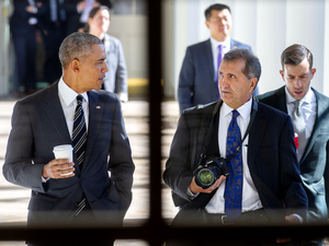 Photographer Pete Souza with President Obama