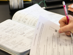 student studying
