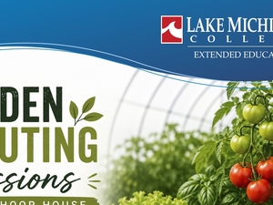 Flyer for Garden Scouting Sessions with picture of vegetable plants inside Hoop House
