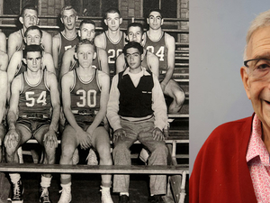Two photographs accompanied by LMC's 80th anniversary logo.